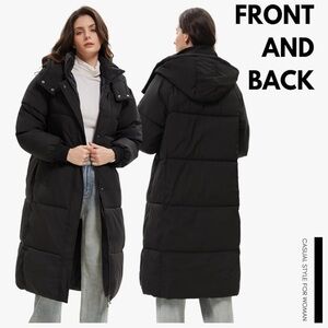 Black Hooded Puffer Coat